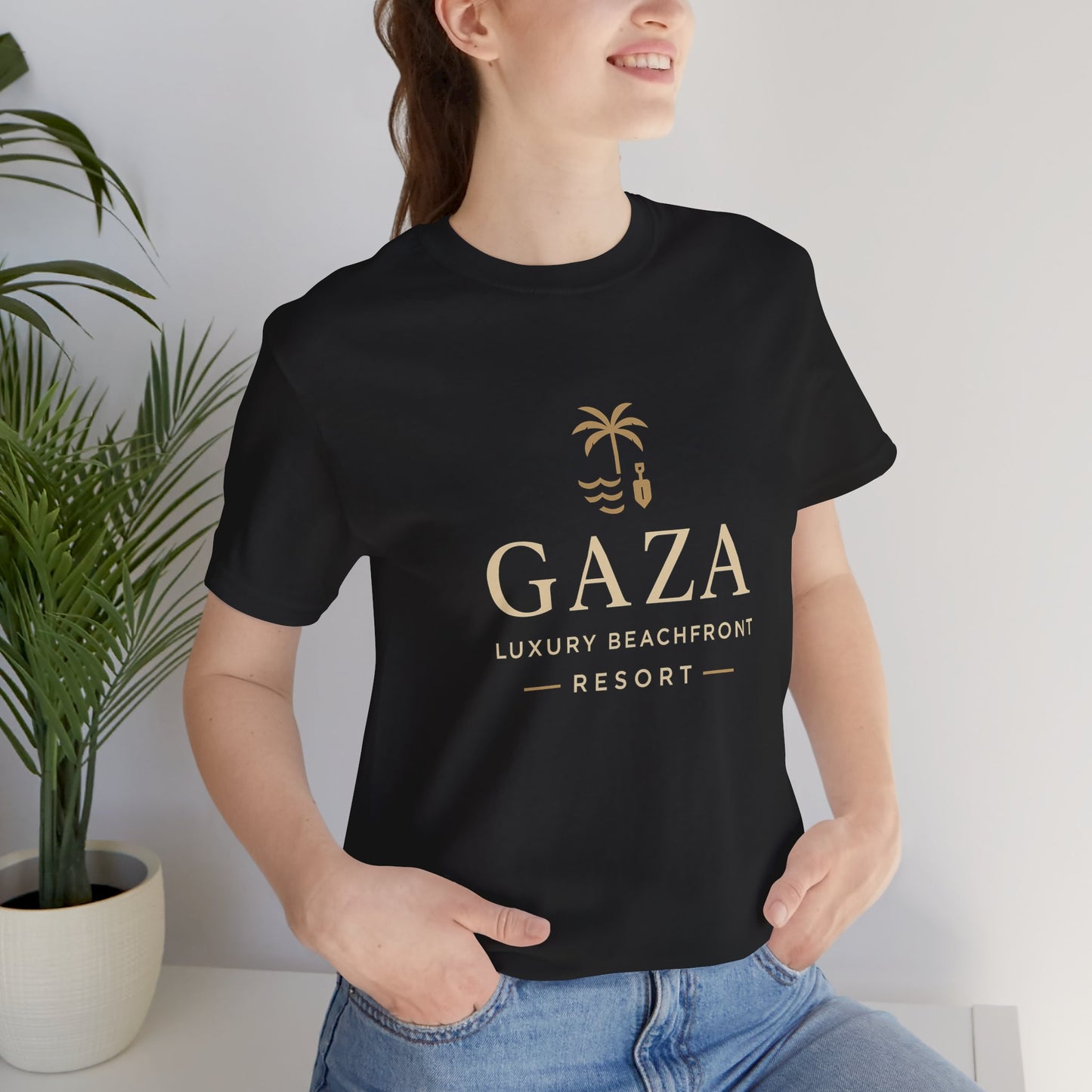 Gaza Luxury Beachfront Resort Tee, Vacation T-Shirt, Travel Apparel, Summer Fashion, Unisex Summer Tee