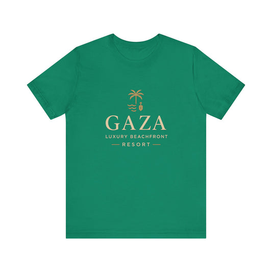 Gaza Luxury Beachfront Resort Tee, Vacation T-Shirt, Travel Apparel, Summer Fashion, Unisex Summer Tee