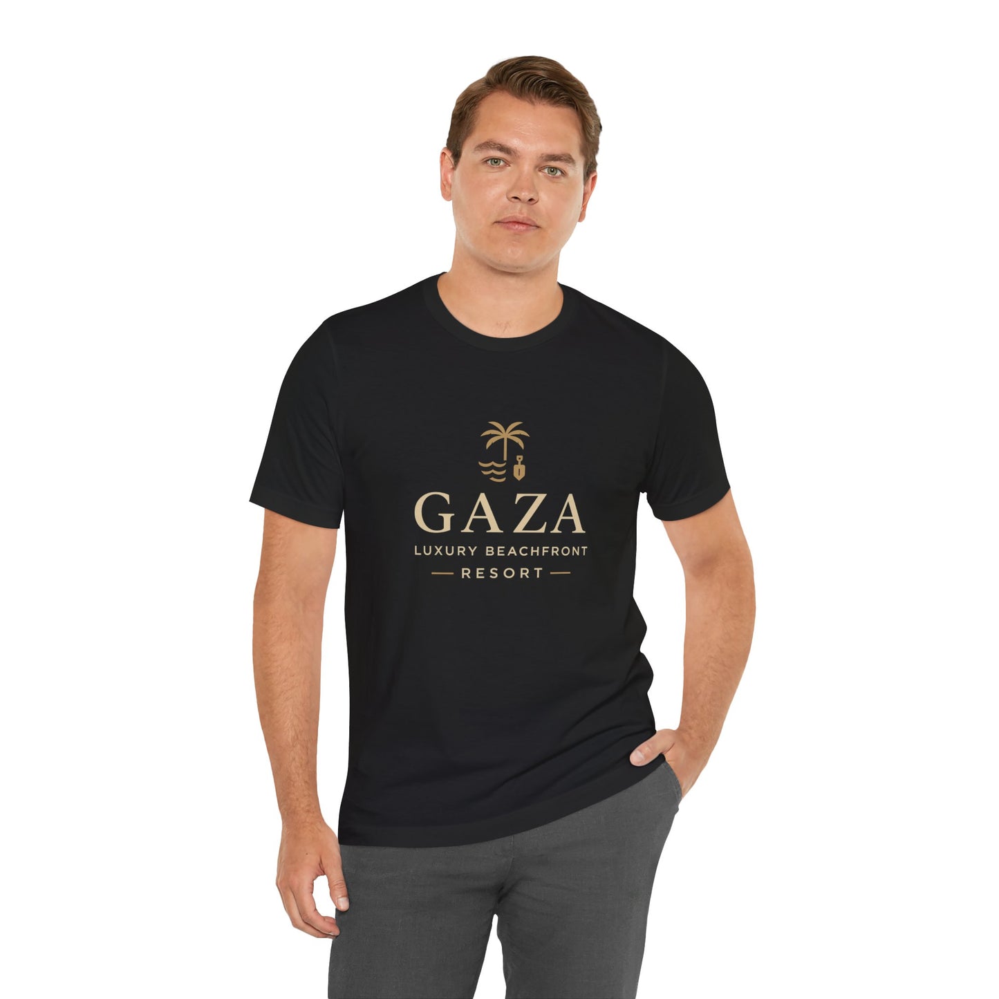 Gaza Luxury Beachfront Resort Tee, Vacation T-Shirt, Travel Apparel, Summer Fashion, Unisex Summer Tee