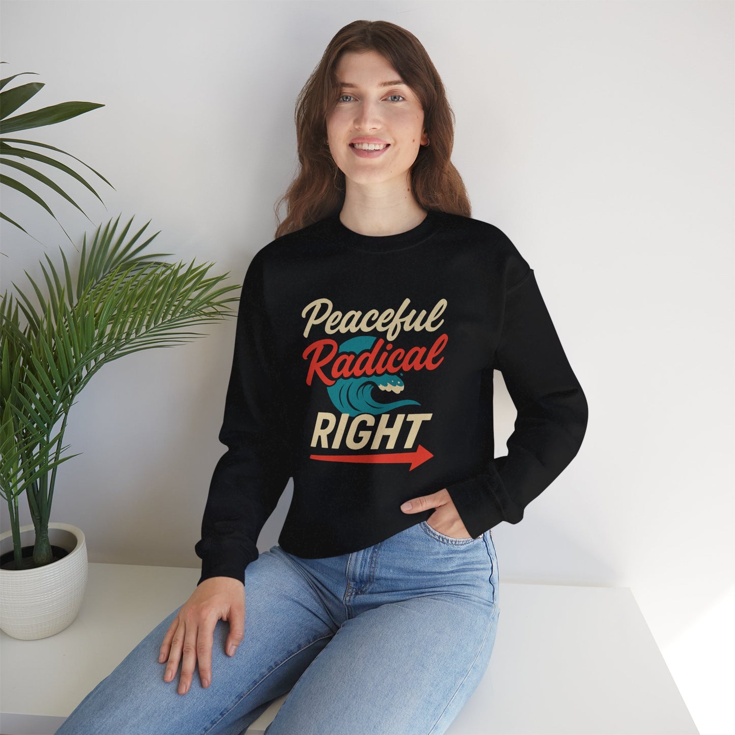 Peaceful Radical Right Sweatshirt - Unisex Heavy Blend Crewneck, Trendy Casual Wear, Unique Gift Idea, Cozy Fashion