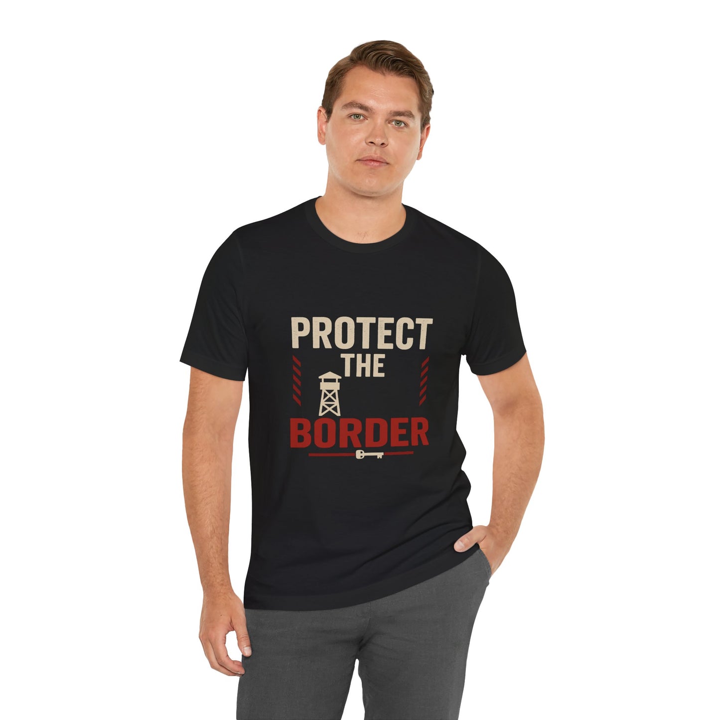 Protect the Border Unisex Tee, Casual Shirt, Conversation Starter, Gift for Activists, Everyday Wear, Political Apparel