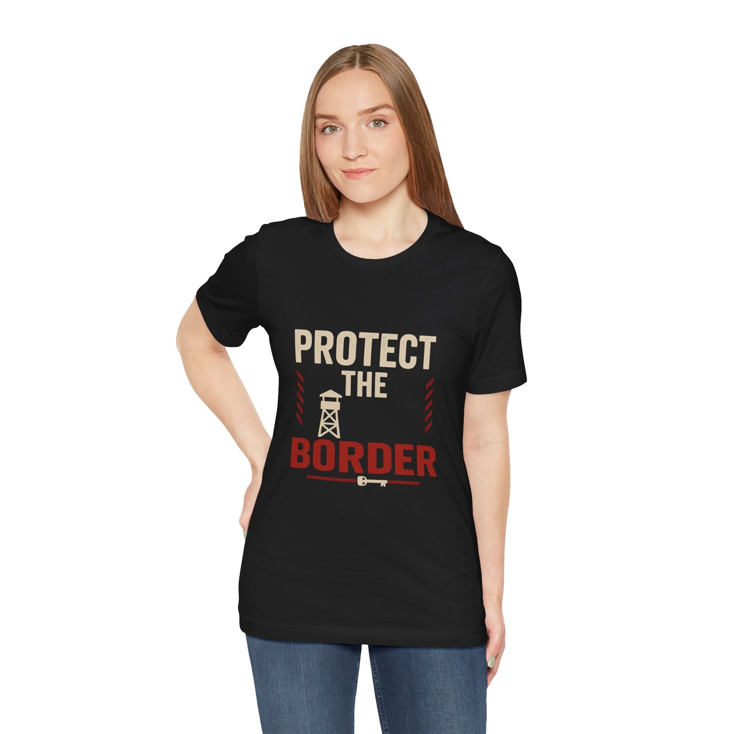Protect the Border Unisex Tee, Casual Shirt, Conversation Starter, Gift for Activists, Everyday Wear, Political Apparel
