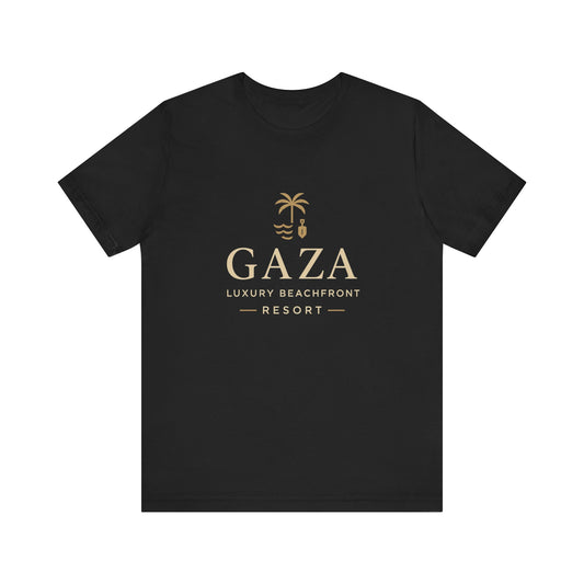 Gaza Luxury Beachfront Resort Tee, Vacation T-Shirt, Travel Apparel, Summer Fashion, Unisex Summer Tee